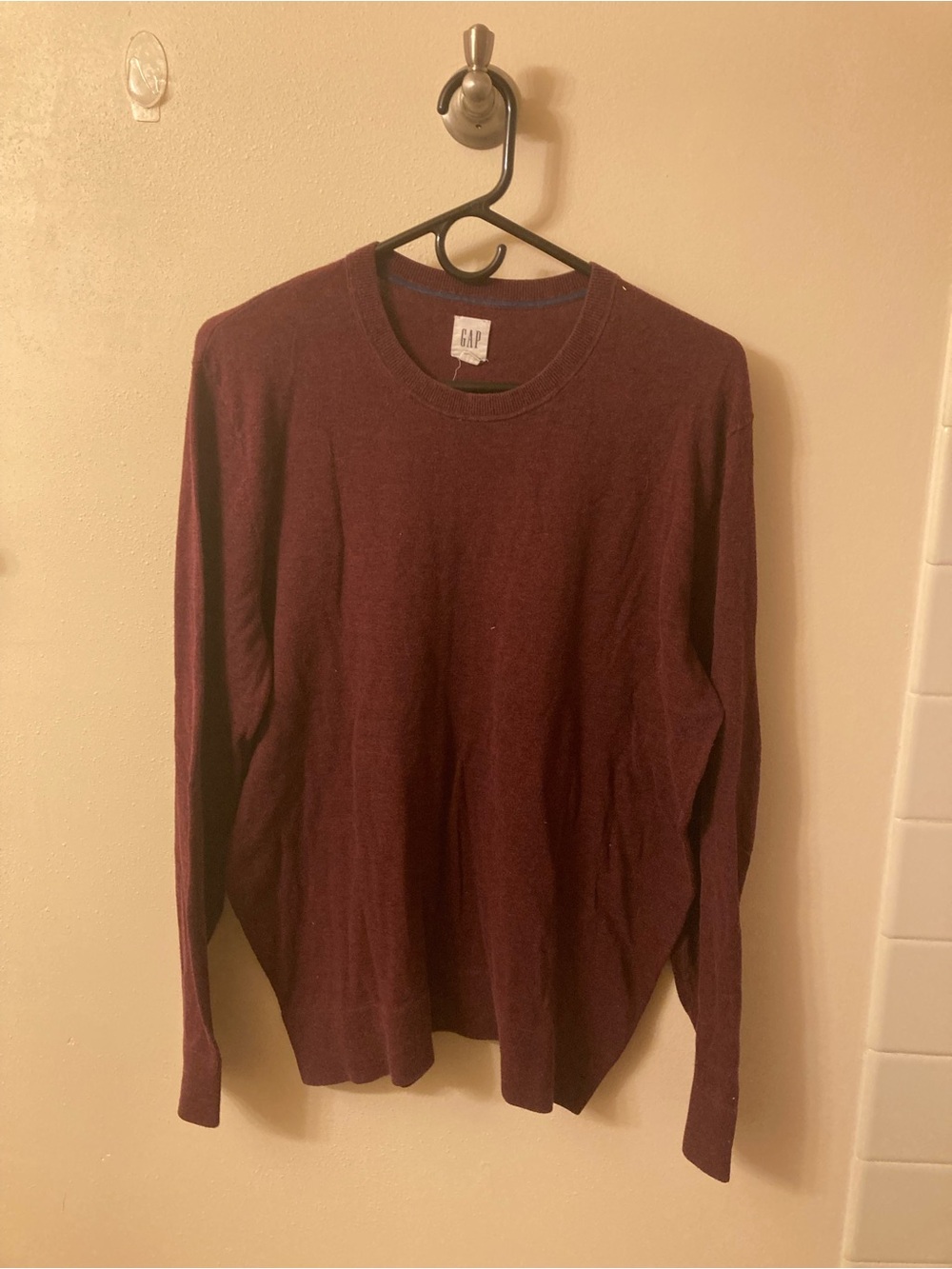GAP Long-Sleeve Crewneck Sweater - Maroon